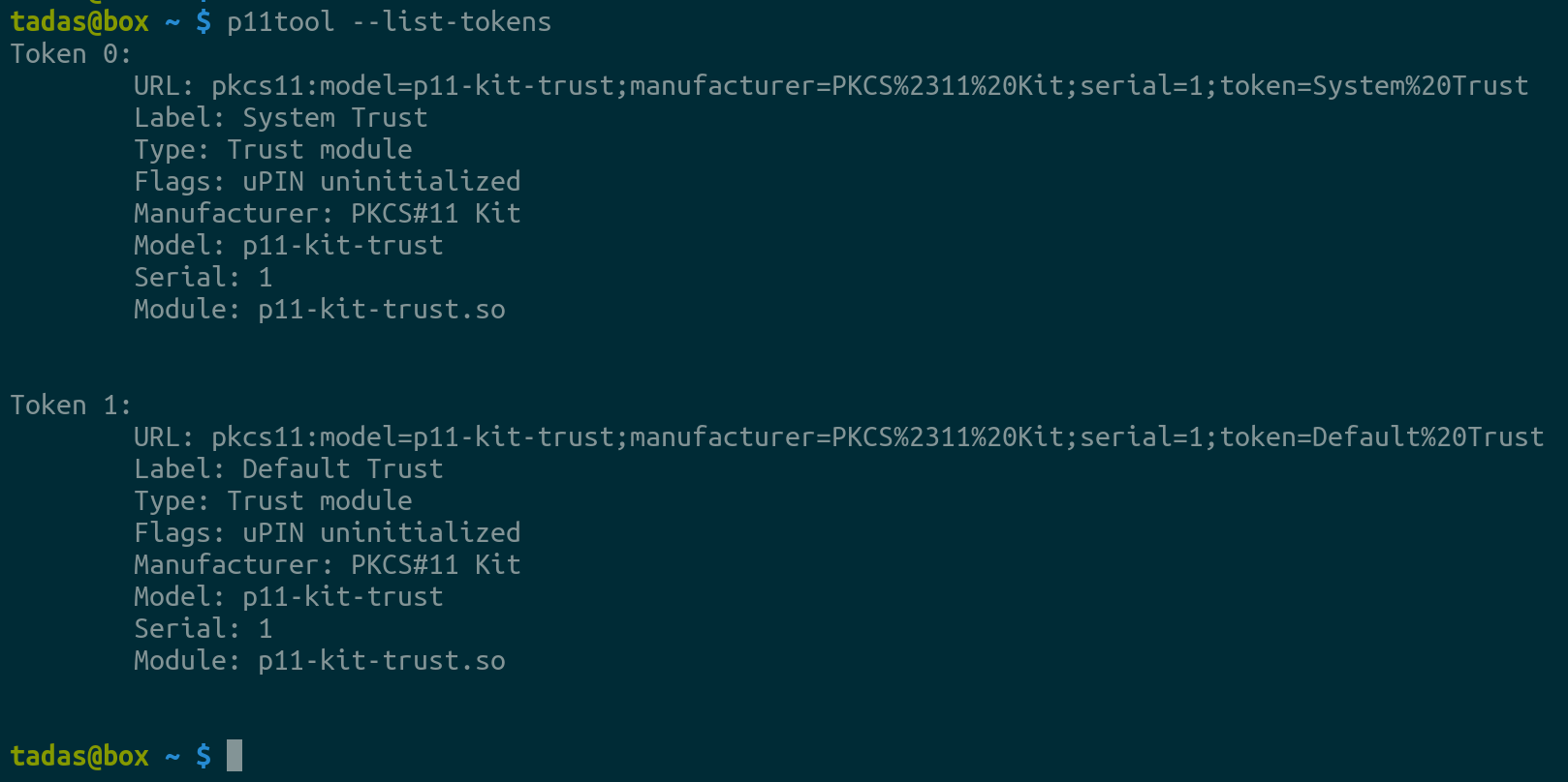 p11tool --list-tokens